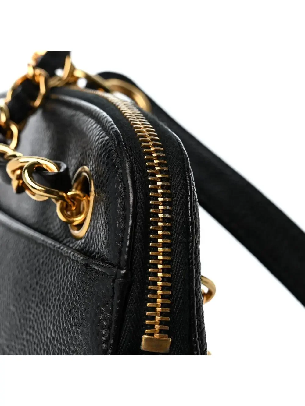 Chanel Caviar Cc Shoulder Bag Black #332398C14B